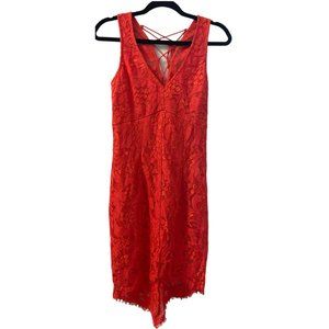 NWT Soieblu Sleeveless Lace Mini Dress Coral Size Medium